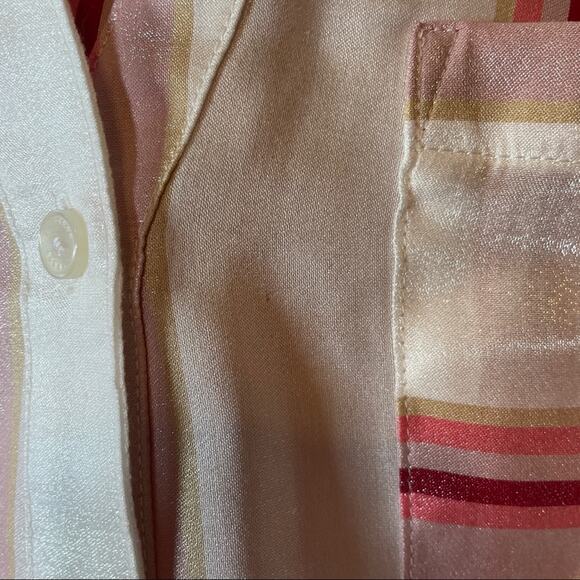 Express Pink & White Stripe Button Down Top Size XS - Picture 9 of 12